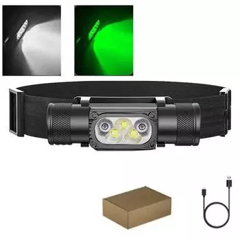 ANYIGEDEJU налобный фонарь белый/зеленый 18650