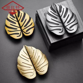 Ручки для шкафов AOBT, золотые, серебряные, листовидные