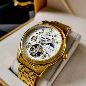 AOKULASIC Модные мужские механические часы Роскошный бренд полый водонепроницаемый светящийся стальной ремешок водонепроницаемые часы Relogios Masculino Новинка