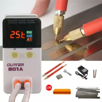 Аппарат для точечной сварки с аккумулятором GLITTER 801A, никелевая полоса, сварочный аппарат для литиевой батареи DIY18650, нержавеющая сталь. Утюг. Никель.точечная сварка металла