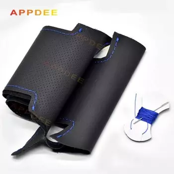 APPDEE черная натуральная кожа фреза для Honda Civic 8 2006 2007 2008 2009 (3 Спицы)