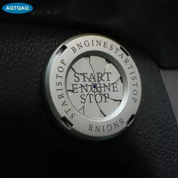 1 шт., накладка на кнопку старта AQTQAQ, вращающаяся накладка на кнопку старт-стоп, накладка на кнопку зажигания автомобиля, декоративная наклейка против царапин