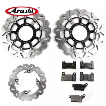 Arashi 1 комплект для HONDA CBR600RR 2007-2014, передние и задние тормозные диски с ЧПУ, тормозная колодка CBR 600 RR 2008 2009 2010 2011 2012 2013