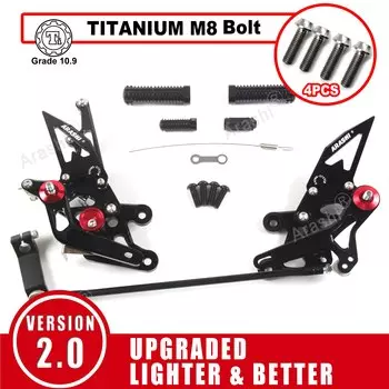 Arashi CNC регулируемая подножка для YAMAHA FZ1 2006 - 2016 / FZ8 без ABS 2010 2011 202 2013 колышки для ног Райдер задний FZ1 2007 2008