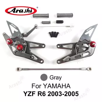 Arashi для YAMAHA YZF R6 2003-2022 Регулируемая подставка для ног с ЧПУ, задние подножки для мотоцикла YZF-R6 2011 2012 2013 2014 2015 2016