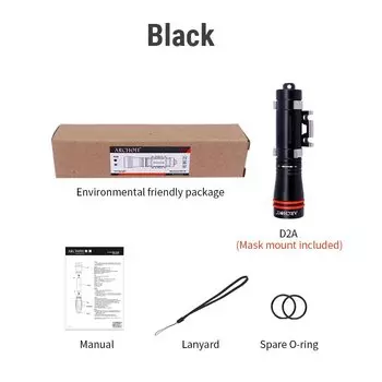 ARCHON D2A Фонарик для дайвинга Черный/Синий