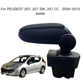 Подлокотник для PEUGEOT 207, 207 SW, 207 CC 2006-2010, текстильный ящик для хранения на центральной консоли, автомобильные аксессуары