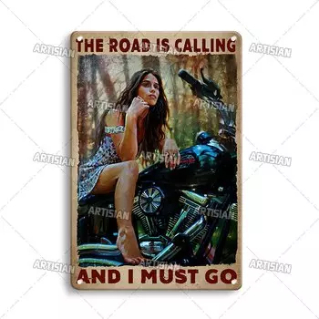 ARTISIAN Винтажный металлический знак мотоцикла