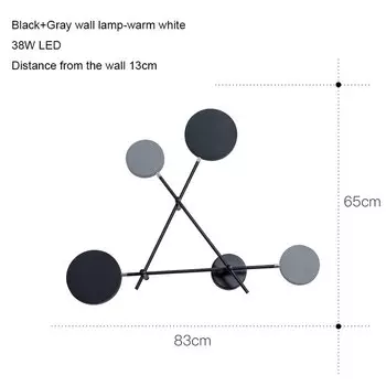 Artpad Настенный светильник 4 головки черный серый