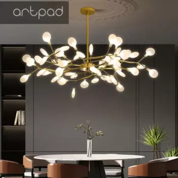 Artpad золотая стеклянная подвесная люстра