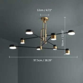 Artpad Золото-черная люстра 4/6/8 головок