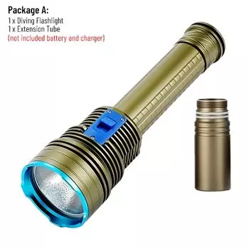 Asafee 100М подводный фонарик XHP70 армейский зеленый+синий