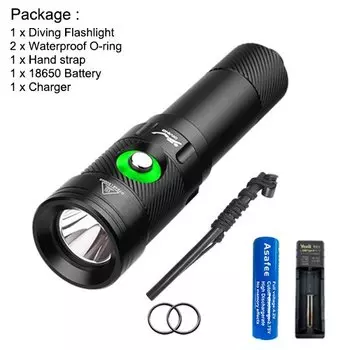 Asafee DT18 светодиодный фонарь для дайвинга