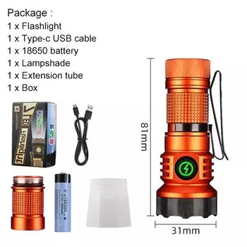 Asafee F473 фонарь оранжевый/зеленый/серебристый/черный