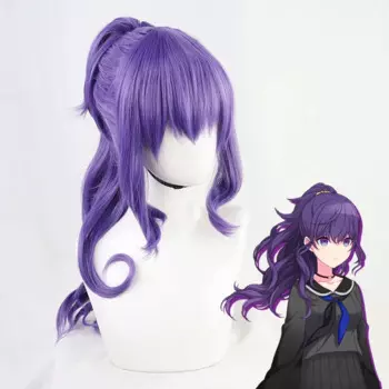 Asahina Mafuyu фиолетовый парик для косплея длинные кудрявые виски конский хвост термостойкие волосы ролевая игра Vtuber Wigs