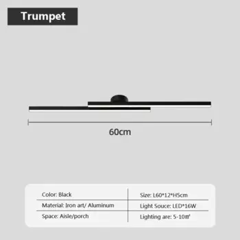 ASCELINA Потолочный светильник LED черный/белый/золотой 60/80 см