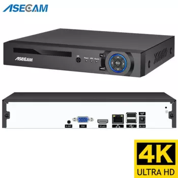 ASECAM 16/32CH 8Мп 4K регистратор видеонаблюдения NVR Onvif H.265 IP камера распознавание лица видеорегистратор система XMeye
