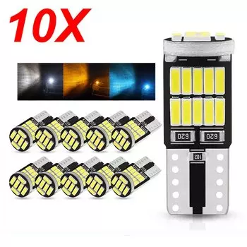 ASLENT 10x W5W T10 Светодиодные лампы Canbus 4014 26SMD 6000K 168 194 Led 5w5 Автомобильный салон купола для чтения номерного знака Сигнальная лампа