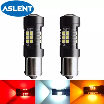 ASLENT 2x Сигнальная лампа P21w Led Ba15s 1156 Py21w Bau15s Лампа 3030SMD Белый 1157 Led Bay15d P21/5w Поворотный стоп-сигнал 12 В