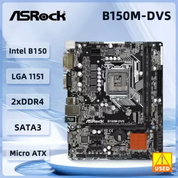 Asrock B150M-DVS материнская плата LGA 1151 DDR4 32G SATA3 USB3.0 VGA DVI Micro-ATX поддерживает 7/6 поколение Core i3-6100 cpu
