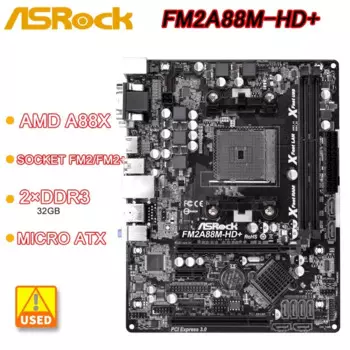 ASRock FM2A88M-HD + Socket FM2 + AMD A88X материнская плата 2xDDR3 32GB USB 3,1 HDMI Micro ATX для A10 AD679K A8 AD7600 cpu