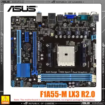 ASUS F1A55-M LX3 R2.0 Разъем материнской платы FM1 Поддержка A8-3870K A6-3670K A4-3400 Процессор AMD A55 DDR3 1866 МГц PCIe 2.0 uATX
