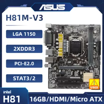 ASUS H81M-V3 материнская плата LGA 1155 Intel H81 DDR3 16 гб поддержка Core i3-4170 4430 4370 4690 4570 4770 4790 процессор Micro ATX
