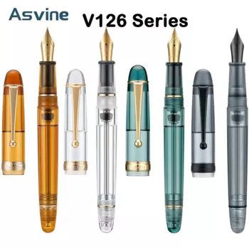 Asvine V126 вакуумная Заполняемая перьевая ручка EF/F/M перо красивая прозрачная коричневая/матовая синяя офисные и школьные принадлежности канцелярские принадлежности