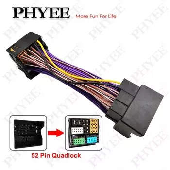 асы Quadlock Extension Harness Adapter 52 Pin Connector Plug Play Wiring Cable for VW Golf Jetta Polo T-ROC Tiguan Passat Audi