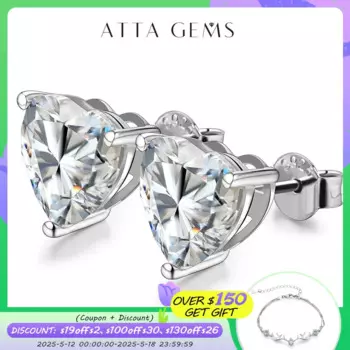 Серьги-гвоздики из серебра 925 пробы с муассанитом