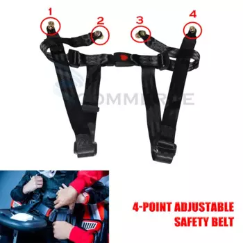 ATV Buggy Go Kart Quad 4-точечный гоночный ремень безопасности с пряжкой, гоночный ремень безопасности, регулируемые ремни и плечевой ремень безопасности