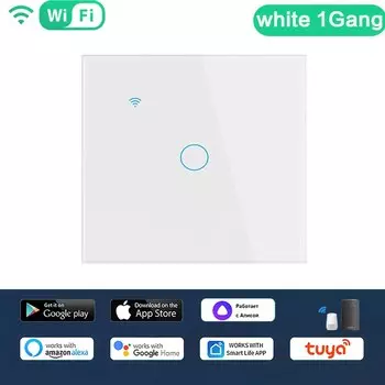 Умные переключатели Tuya Wi-Fi EU 1/2/3/4Gang, сенсорный выключатель света, настенные сенсорные переключатели для приложения Smart Life Alexa Google Home Alice