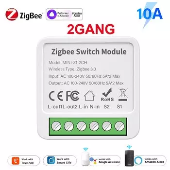 Aubess умный выключатель Tuya Zigbee 1/2/3/4 клавиши