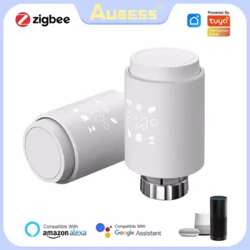 Aubess ZigBee3.0 термостат умный радиатор привод клапан программируемый TRV контроль температуры ler Alexa Голосовое управление