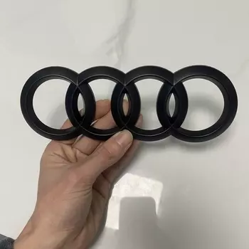 AUDI A3 2014-2024 4-кольцевой логотип ABS Матовый черный Эмблема с прямым покрытием Автомобильный капот Передняя решетка Задний багажник Эмблема Значок A3 Ремонт