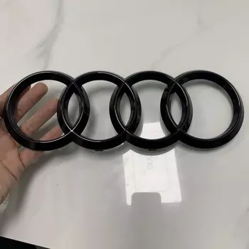 AUDI A3 4-кольцевой логотип ABS черный 2014-2024 Автомобильный капот передняя решетка задний багажник эмблема значок наклейка Quattro Sline A3 аксессуар ремонт