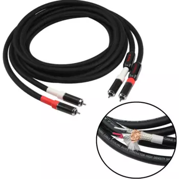 Аудиофилер 6N Чистый серебристый RCA-кабель Hi-Fi Аудио соединительная линия для усилителя DVD CD-плеер