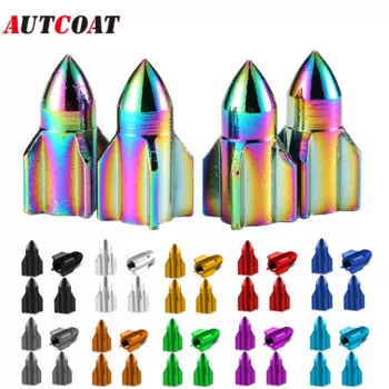 AUTCOAT 4 шт./компл. алюминиевые колпачки для штока клапана для автомобилей, грузовиков, мотоциклов, автомобильных колес, клапаны, воздушные колпачки для штока шин