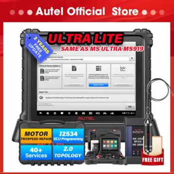 Autel MaxiCOM Ultra Lite диагностические инструменты OBD2 сканер топология 2,0 J2534 ECU программирование такой же, как Ultra MS919 MS909 2 года
