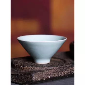 Аутентичная чашка Longquan Celadon, одинарная чашка Xu Jun, чистый фарфор ручной работы, чашка из бамбука, стильная чашка для дегустации чая