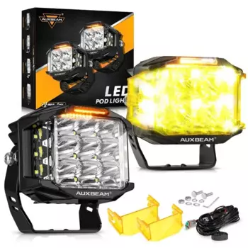 Auxbeam 5-дюймовый 168 Вт светодиодный светильник 24 В дальнего света квадратные/круглые лампы с янтарным DRL 16440LM Spot Flood Combo рабочие прожекторы