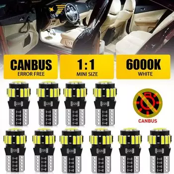 AUXITO 10/8/6/4/2 шт. Canbus T10 W5W 194 501 светодиодный без ошибок 5W5 салон автомобиля SMD 4014 чип чистый белый приборный светильник лампа