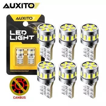 AUXITO 2/4/6/8 шт. W5W T10 светодиодная лампа Canbus без ошибок для салона автомобиля 194 светодиодная сигнальная лампа для BMW Audi Ford Mercedes-Bens 6500K
