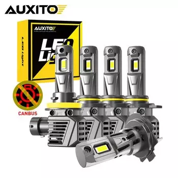 AUXITO 2 шт. 22000LM Turbo H8 H9 H11 Светодиодная фара 120 Вт Супер яркая 6500K Canbus H7 9005 HB3 9012 HIR2 Светодиодная лампа для фар 12 В