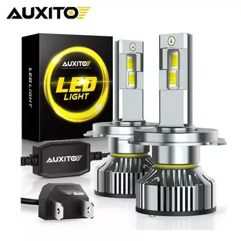 AUXITO 2 шт. 25000LM 100 Вт Canbus Turbo LED H4 9003 HB2 Светодиодные лампы дальнего и ближнего света без ошибок Автомобильные фары 6500K Белый 12 В