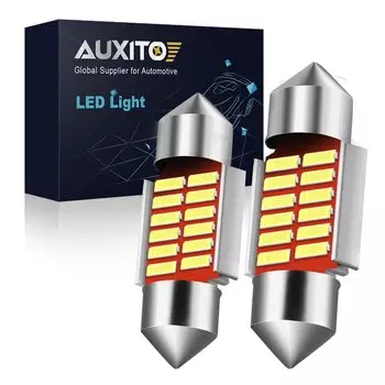 AUXITO 2 шт. 31 мм C5W светодиодные гирлянды для салона автомобиля 12SMD без ошибок Canbus 6000k белый для карты дверная купольная лампа мини-размер