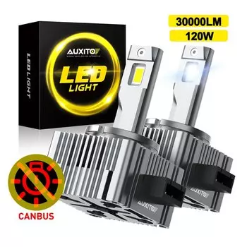 AUXITO 2 шт. D3S светодиодные фары HID D1S D4S D2S Turbo LED Canbus двухсторонний чип CSP Plug Play лампа для фар 120 Вт 30000LM 6000k
