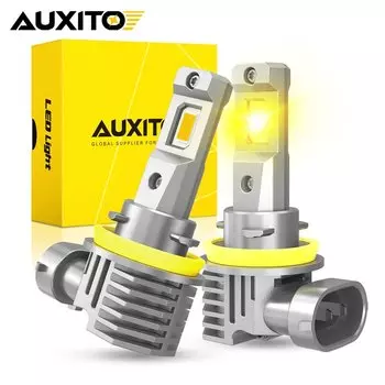 AUXITO 2 шт. H11 светодиодные противотуманные фары Canbus 3000K желтый H8 H9 H16(JP) 9005 HB3 9006 HB4 светодиодные автомобильные DRL фары дальнего света 6500K белый 12 В