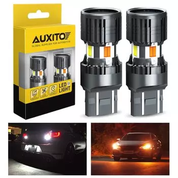 AUXITO 2 шт. T20 W21W WY21W Светодиодный Canbus Янтарно-белый автомобильный указатель поворота без Hyperflash 7440 7443 W21/5W Светодиодная лампа DRL без ошибок 12 В