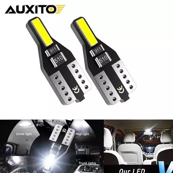 AUXITO 2Pcs W5W T10 LED Light Bulb 194 168 2825 Car Interior Dome Map Door Signal Light 6000K 12V for Car Toyota Corolla Camry
